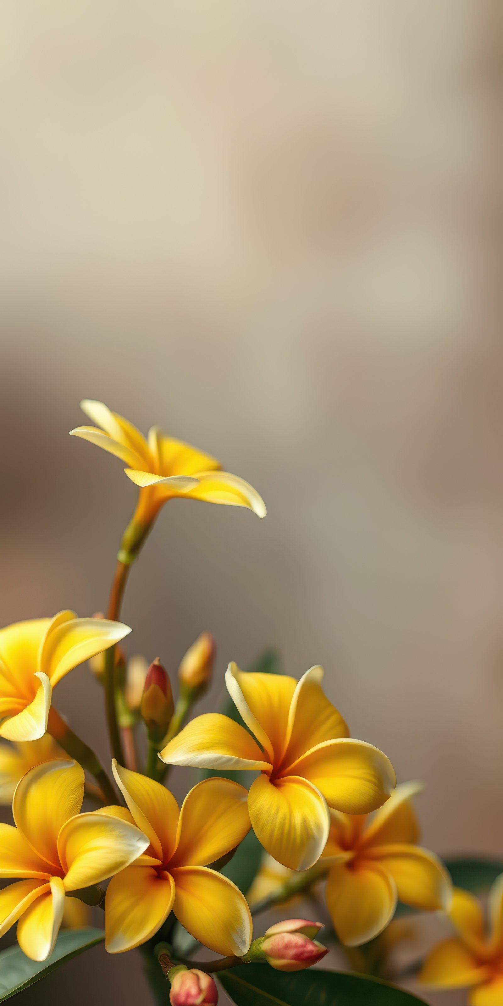 Vibrant yellow flowers in bloom showcasing delicate petals against a blurred background